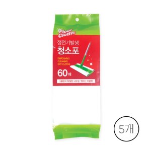 태광 정전기 부직포 청소포 60매 일회용 청소포 막대걸레 리필 5개