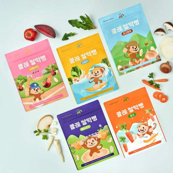 [10봉] 푸드케어 클레 쌀떡뻥 5종 아기 간식 30g