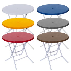 플라스틱 테이블 야외 편의점 포장마차 간이 접이식 WT102원형테이블 그레이