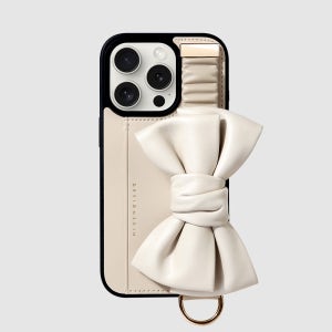 디자인스킨 리본 스크런치 스트랩 케이스-아이보리