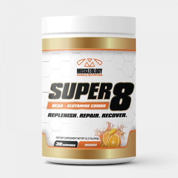 고성능 <b>슈퍼</b> 8 BCAA + 전해질 글루타민 포뮬러 - <b>운동 후</b> 강화 (오렌지)