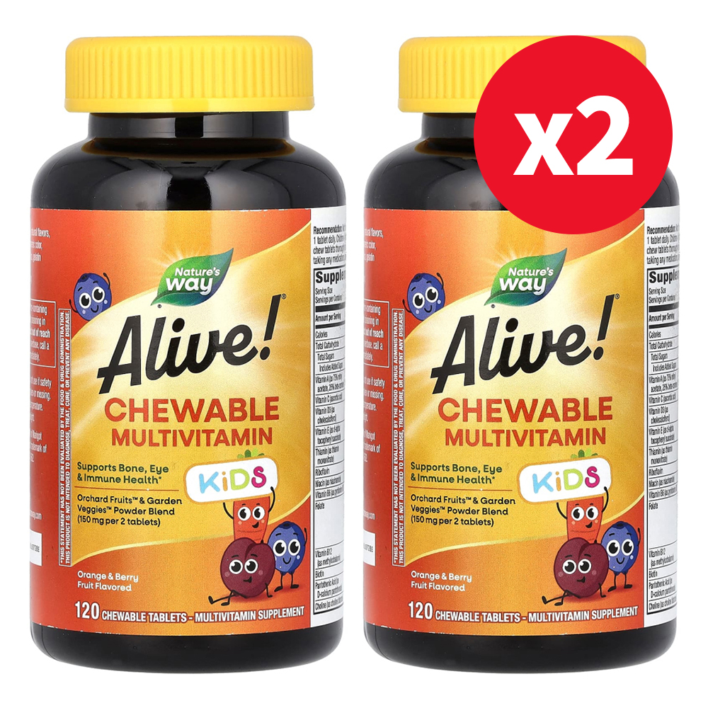 <b>얼라이브 키즈</b> 종합비타민 <b>츄어블</b> 120정 2개