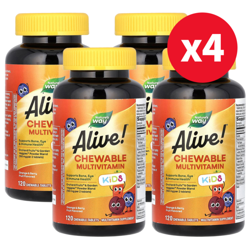 <b>얼라이브 키즈</b> 종합비타민 <b>츄어블</b> 120정 4개