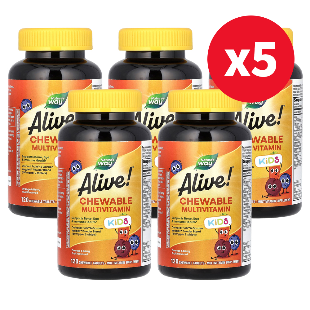 <b>얼라이브 키즈</b> 종합비타민 <b>츄어블</b> 120정 5개