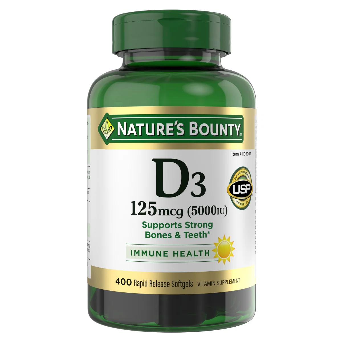 <b>네이처스 바운티 비타민 D3</b> 125mcg 400 소프트젤
