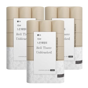 휴홈 먼지없는 무표백 천연 느린화장지 27m, 30롤, 3팩