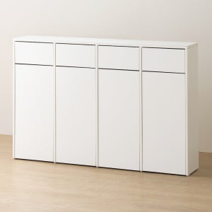 필웰 E0자재 슬림형 분리수거함 가정용 사무용 4칸 (MN2075) 70L, 화이트