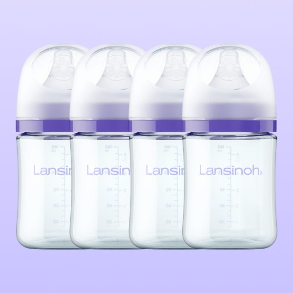 란시노 유리젖병 160ml 4P 신생아 아기(젖꼭지 S포함) 역류 방지 젖병