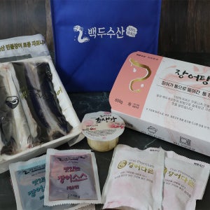 백두수산장어 한가족세트 국산자포니카장어 1kg+통장어탕(2인분) 손질후 600g 내외