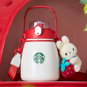 스타벅스 텀블러 2025 스벅 리유저블 벤티 보온 보냉 베리굿타임 MD 1L, 대용량 스테인리스 빨대 텀블러+키링