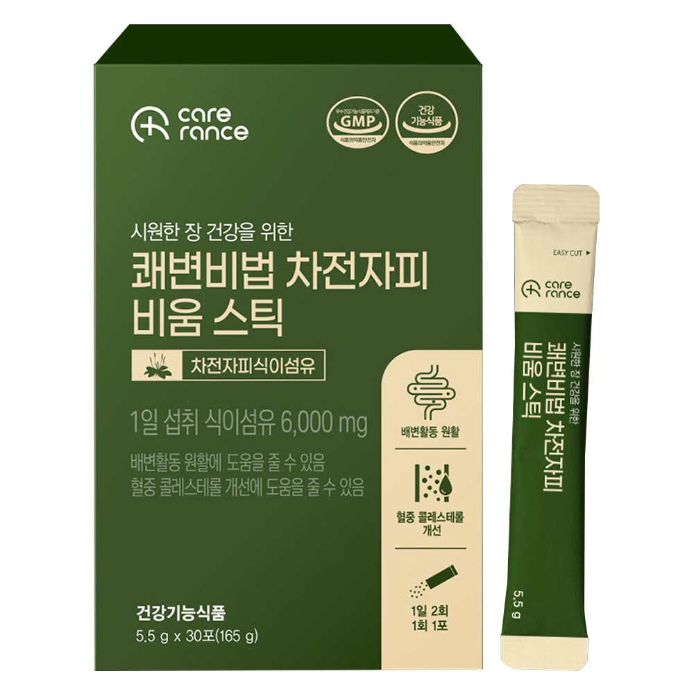 케어란스 쾌변비법 차전자피 식이섬유 비움 스틱 환 5.5g 30포, 1개