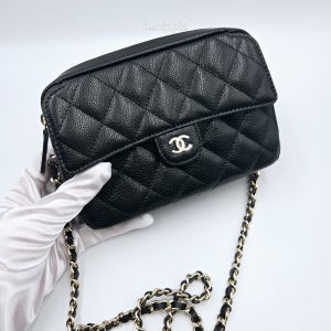 샤넬 25C 카메라백 캐비어 블랙 크로스백 AP4425