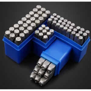 각인 0 8 2 영어 10mm 휴대용 소문자 5mm 펀칭 숫자 타이핑 활자 타각기 카본블랙 스틸 높이3mm 숫자0~8