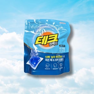 테크 컴팩트 캡슐세제 40개입 일반 드럼겸용 찌든때 냄새딥클린