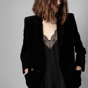 ZADIG 쟈딕앤볼테르 (창고정리) Visko 벨벳 테일러드 수트 자켓 블랙