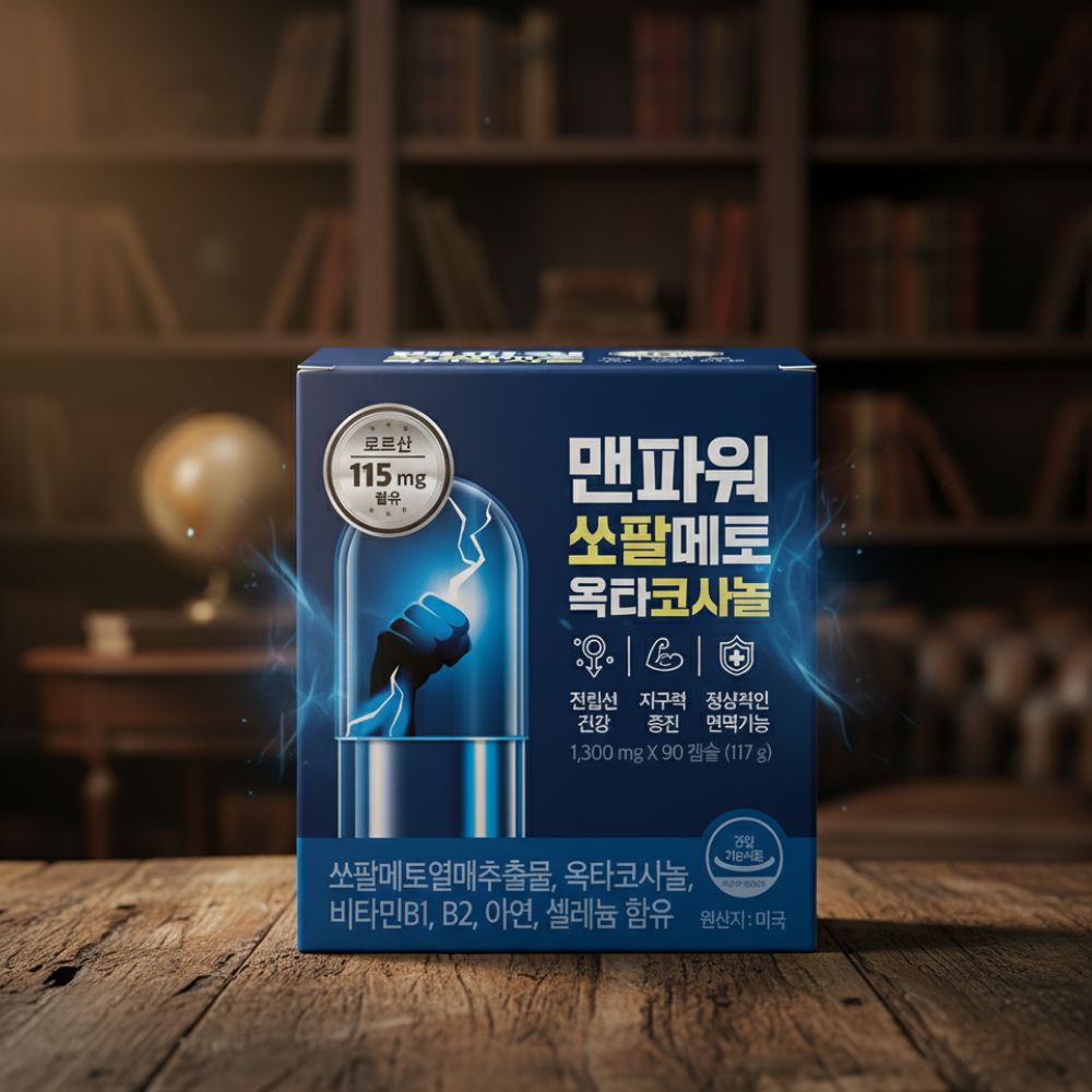 맨파워 쏘팔메토 <b>옥타코사놀</b> 1300mg x 90캡슐 남성 전립선 영양제