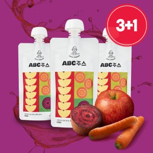 [3+1] 국내산 ABC주스 물 1방울 섞지않은 NFC 착즙 100ml x 80개입