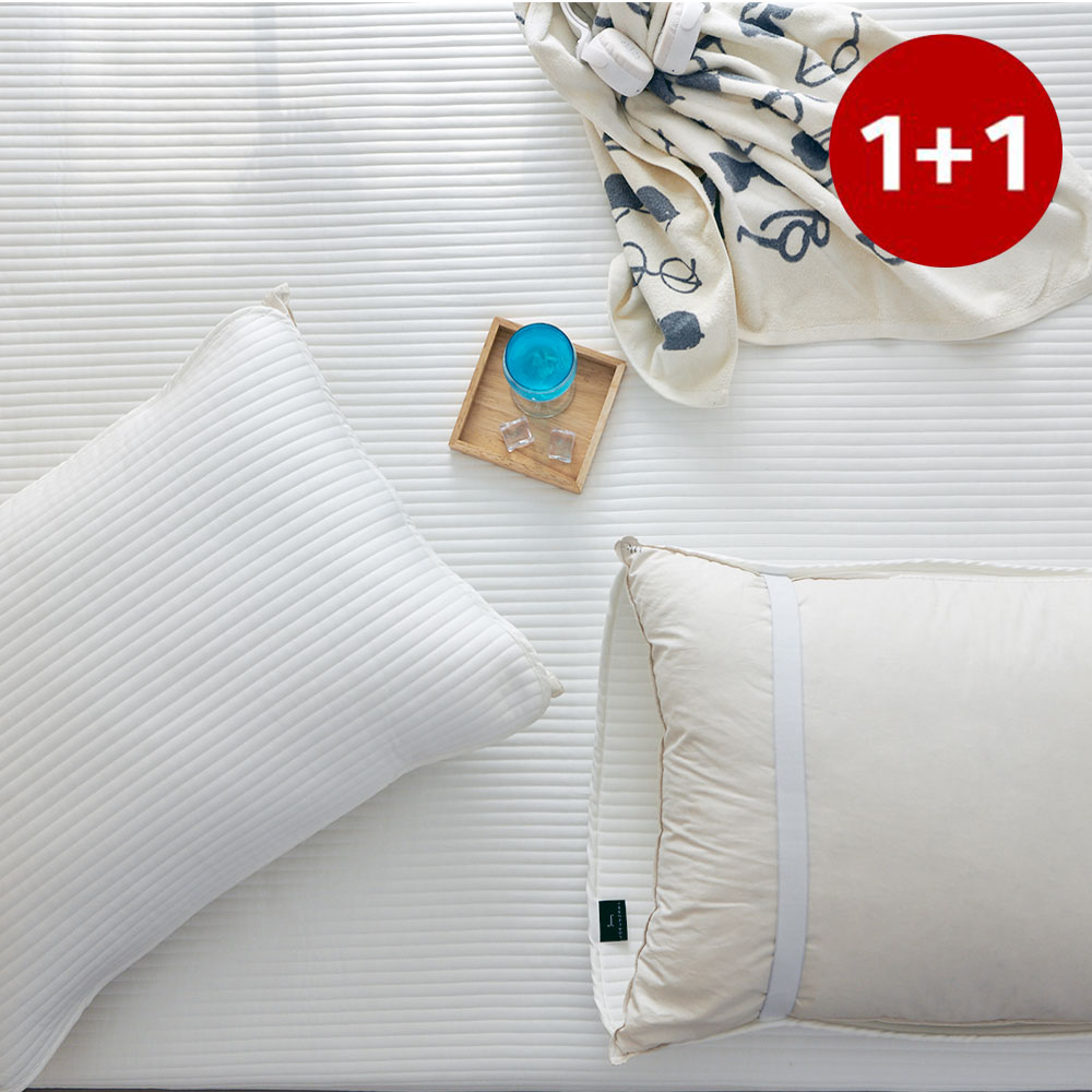 조은자리 1+1 시원한 여름 냉감 쿨 베개커버 쿨링 고정밴드 밴딩 스노우 40x60 2장