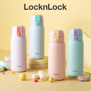 레이저각인 선물포장 락앤락 스쿨핏코튼캔디 원터치 텀블러 370ml 유치원 학생 어린이집 초등 학생 선물