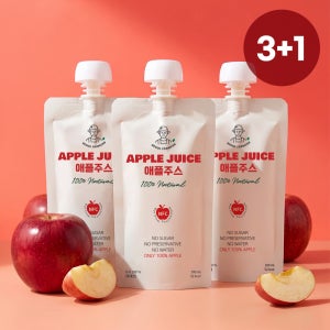 [3+1] 국산 사과주스 물 한 방울 섞지 않은 100% NFC착즙 100ml x 80개