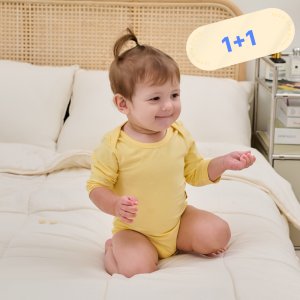 [1+1] 포그니 모달 면 혼방 유아 아기 긴팔 바디수트