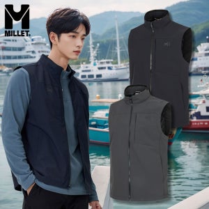밀레 남성 시그니처 베스트 간절기 조끼 방풍 등산 아웃도어