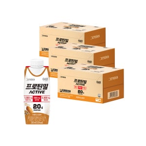 정식품 그린비아 프로틴밀 액티브 아몬드와호두 250ml 54팩 단백질 음료 영양 간편 아침식사 대용식