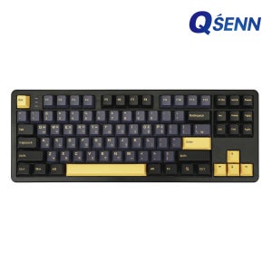 큐센 Q87 PBT 풀윤활 가스켓 유무선 기계식 키보드 블랙 민트축 V1