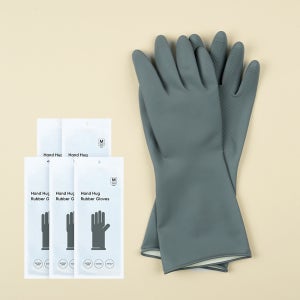 어슬릭 천연 고무장갑 라텍스장갑 주방 설거지 M(중형), 5개