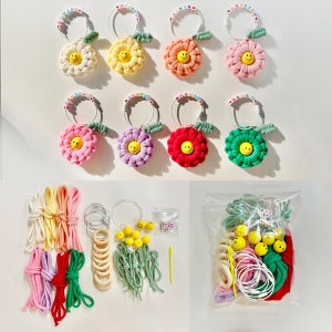 이니셜 데이지꽃잎키링 만들기 8종세트 스마일데이지키링 마크라메 diy