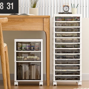 서류정리함 데스크탑 트롤리 수납 케이스 사무용 선반 A4 캐비닛 얕은 8단