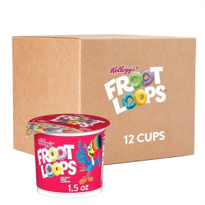 켈로그 Froot Loops 프루트 루프 시리얼 컵 과일맛 12개입