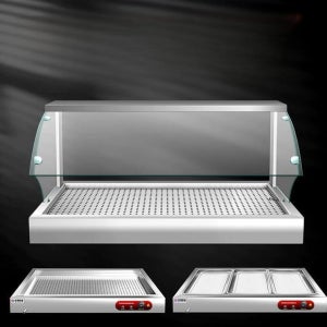 음식워머 상업용 스테인리스 자동온도조절 식당 패스트푸드 주방용장비 보온 업그레이드된 모델 길이 57cmX37cmX15cm (내부 깊이 4.5cm)