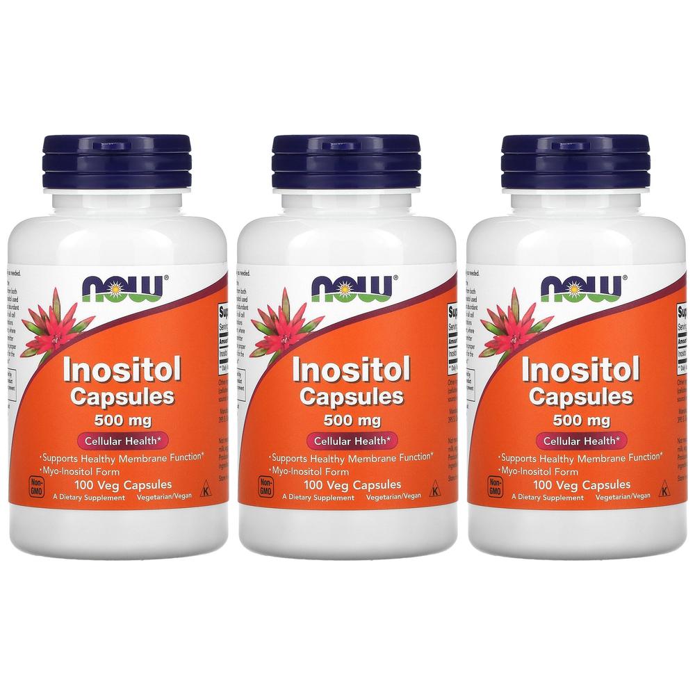 3개 NOW FOODs <b>inositol 500mg</b> 비타민 B veggie 100 caps