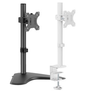 마운트뷰 싱글 모니터암 스탠드 보조 모니터 거치대 지지대 벽면 밀착 세로형 폴타입 클램프