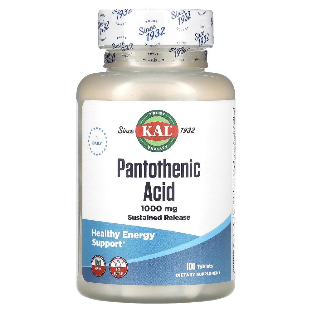 KAL 칼 <b>판토텐산</b> 비타민 B <b>B5</b> Pantothenic Acid 1000mg 100정