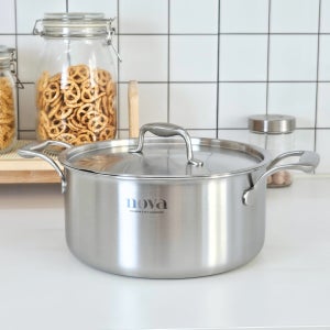 한일스텐레스 노바 통5중 양수 냄비 24cm 계량눈금 IH 인덕션 스테인리스