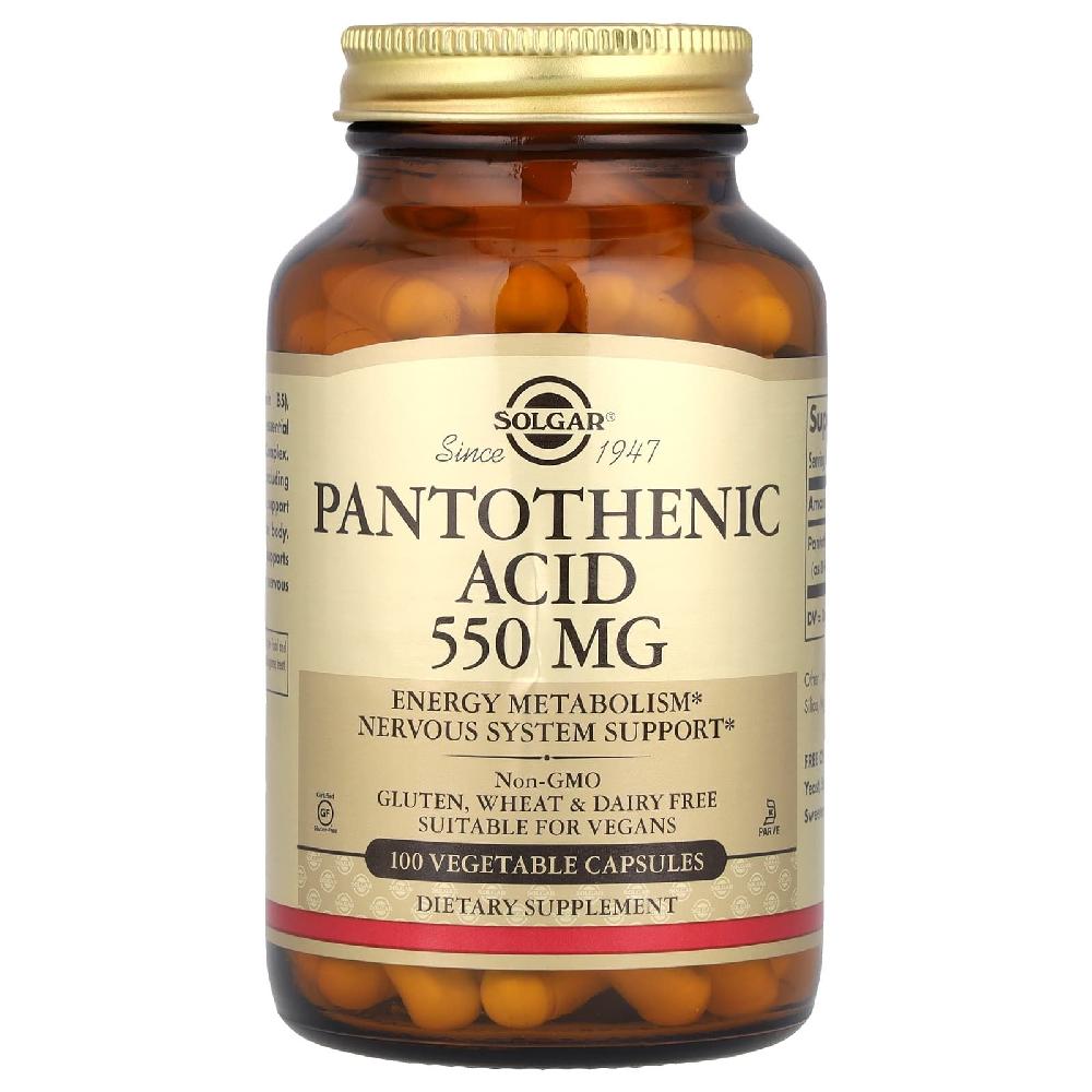 솔가 <b>판토텐산</b> 비타민 B <b>B5</b> Pantothenic Acid 550mg 100캡슐