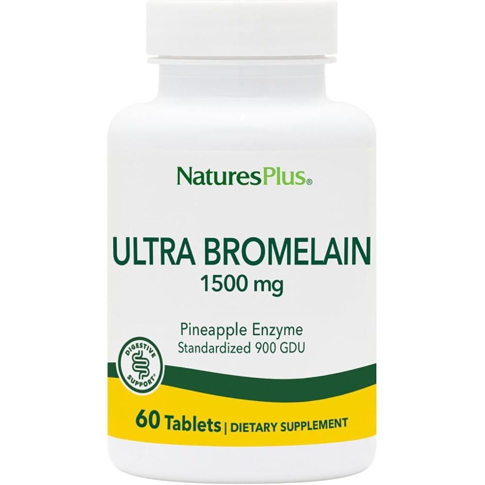 <b>Natures Plus</b> 브로멜라인 1500mg <b>소화</b>효소 글루텐프리 60정