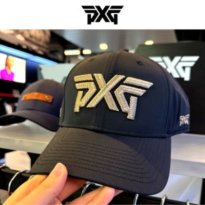 PXG 남녀공용 6 패널 커브드 빌 스냅백 골프모자 블랙