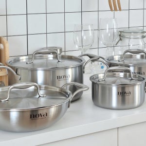 한일스텐레스 노바 통5중 냄비세트 혼수 신혼 IH 인덕션 스테인리스