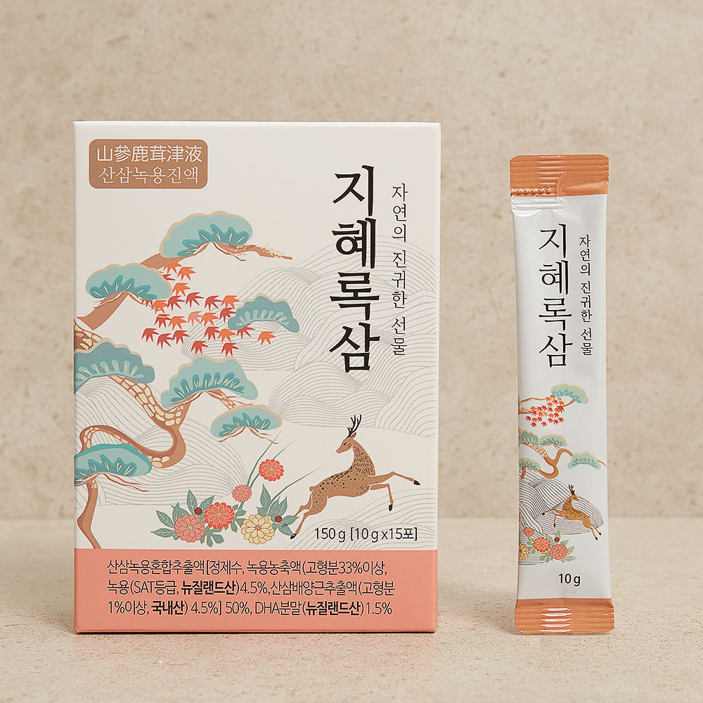 [지혜록삼] 100년 산삼 녹용진액 어린이녹용 수험생 부모님 <b>직장인</b> <b>생녹용</b> 녹용즙