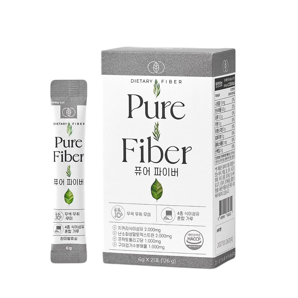 퓨어파이버 <b>프리바이오틱스</b> 4종 수용성 식이섬유 6g x 21포, 1개