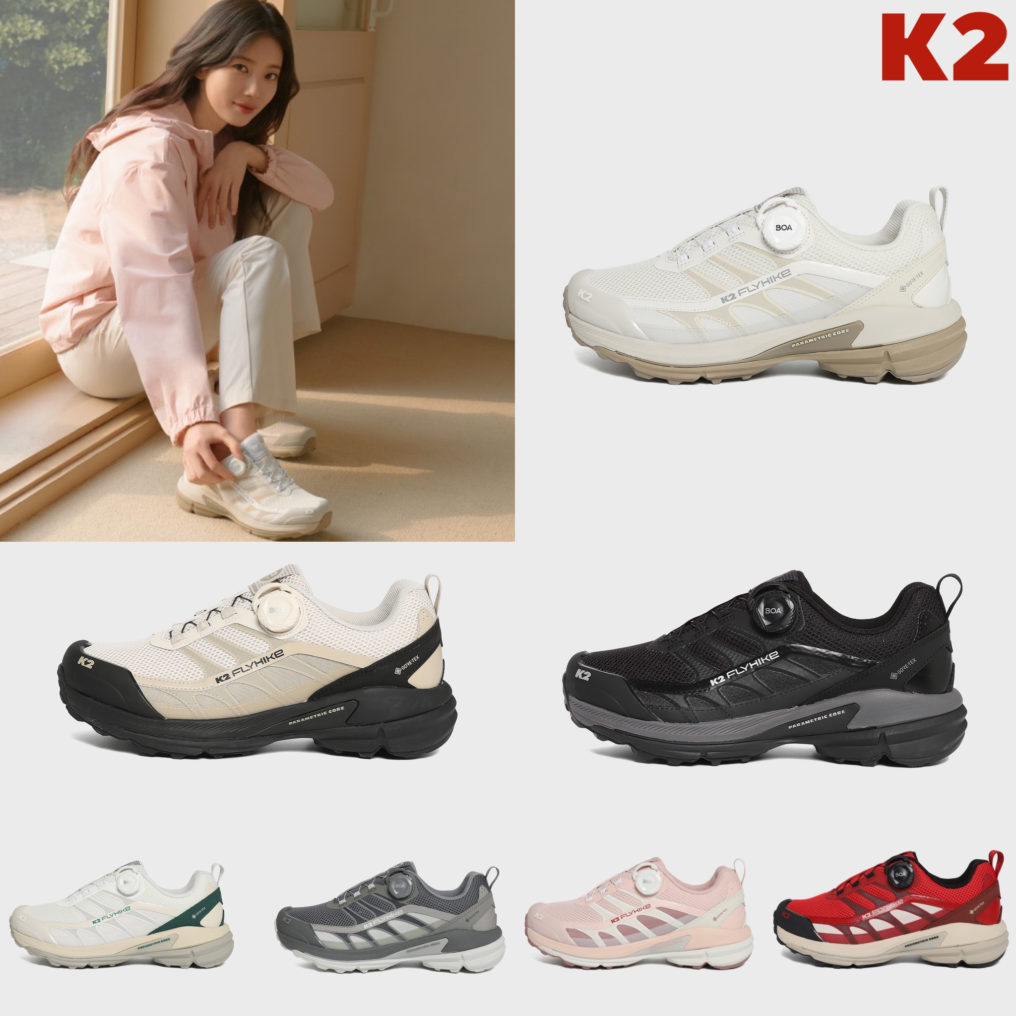 <b>K2</b> 플라이하이크 매트릭스 수지 트레킹화 공용 고어텍스 방수 하이킹화 워킹화