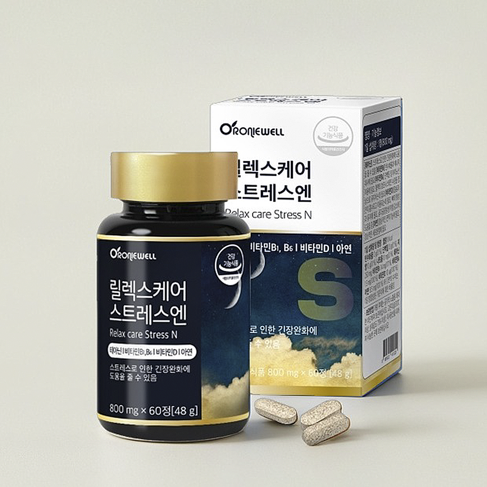 <b>테아닌</b>영양제 <b>로니웰</b> 릴렉스케어 스트레스엔 <b>테아닌</b> 스트레스 긴장완화 60정, 1개