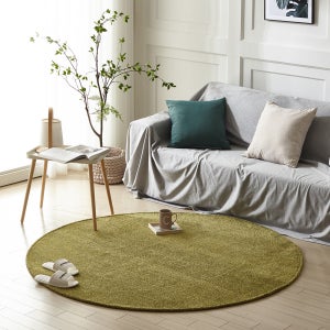 사계절 인디아 워셔블 원형 러그 카페트 170cm 올리브그린
