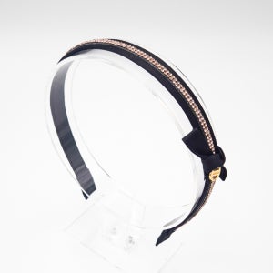 (2종) 루시스 슬림 블랙 골드 큐빅 리본 헤어밴드