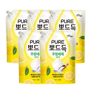 피죤 퓨어 뽀드득 주방세제 레몬향 1.2L X5개