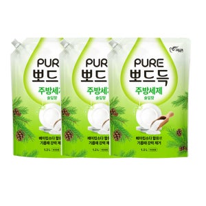 피죤 퓨어 뽀드득 주방세제 솔잎향 1.2L X3개