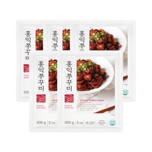 홍익쭈꾸미 양념 쭈꾸미 볶음 캠핑 요리 밀키트 맛집 500g, 5개